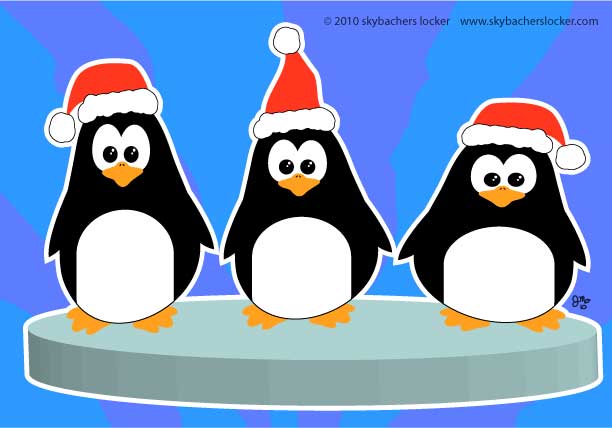 Free Christmas Penguins Coloring Page | Skybacher's Locker
