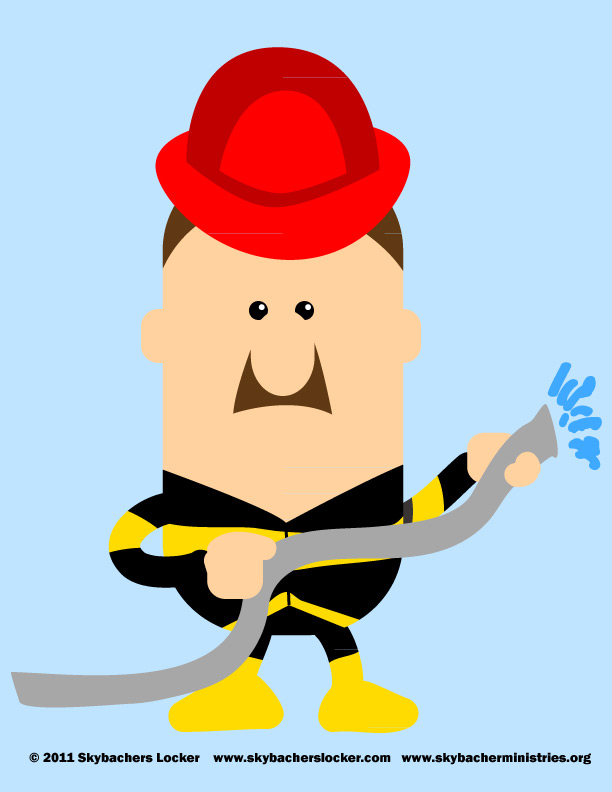 funny fireman cartoon. funny fireman cartoon.
